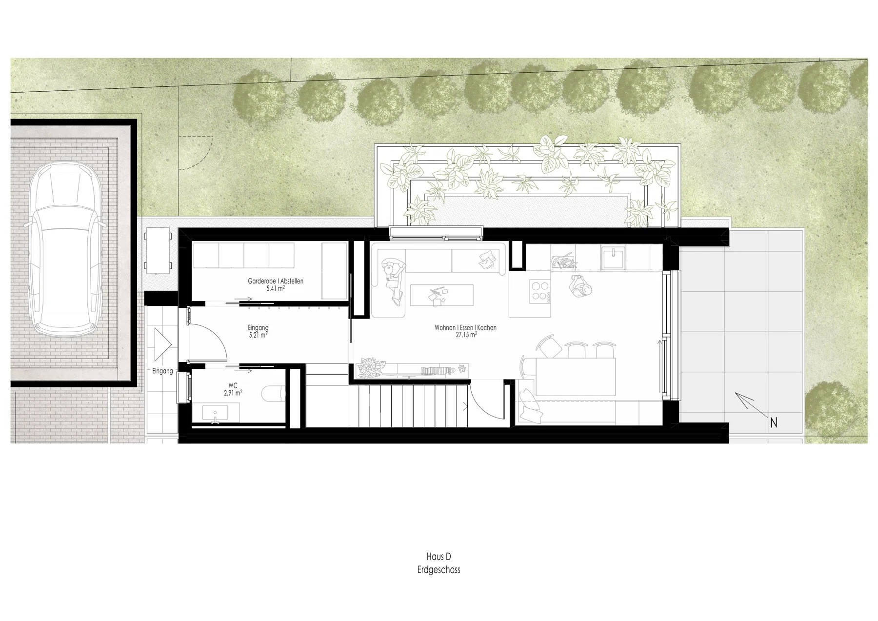 Grundriss Erdgeschoss Haus&nbsp;D