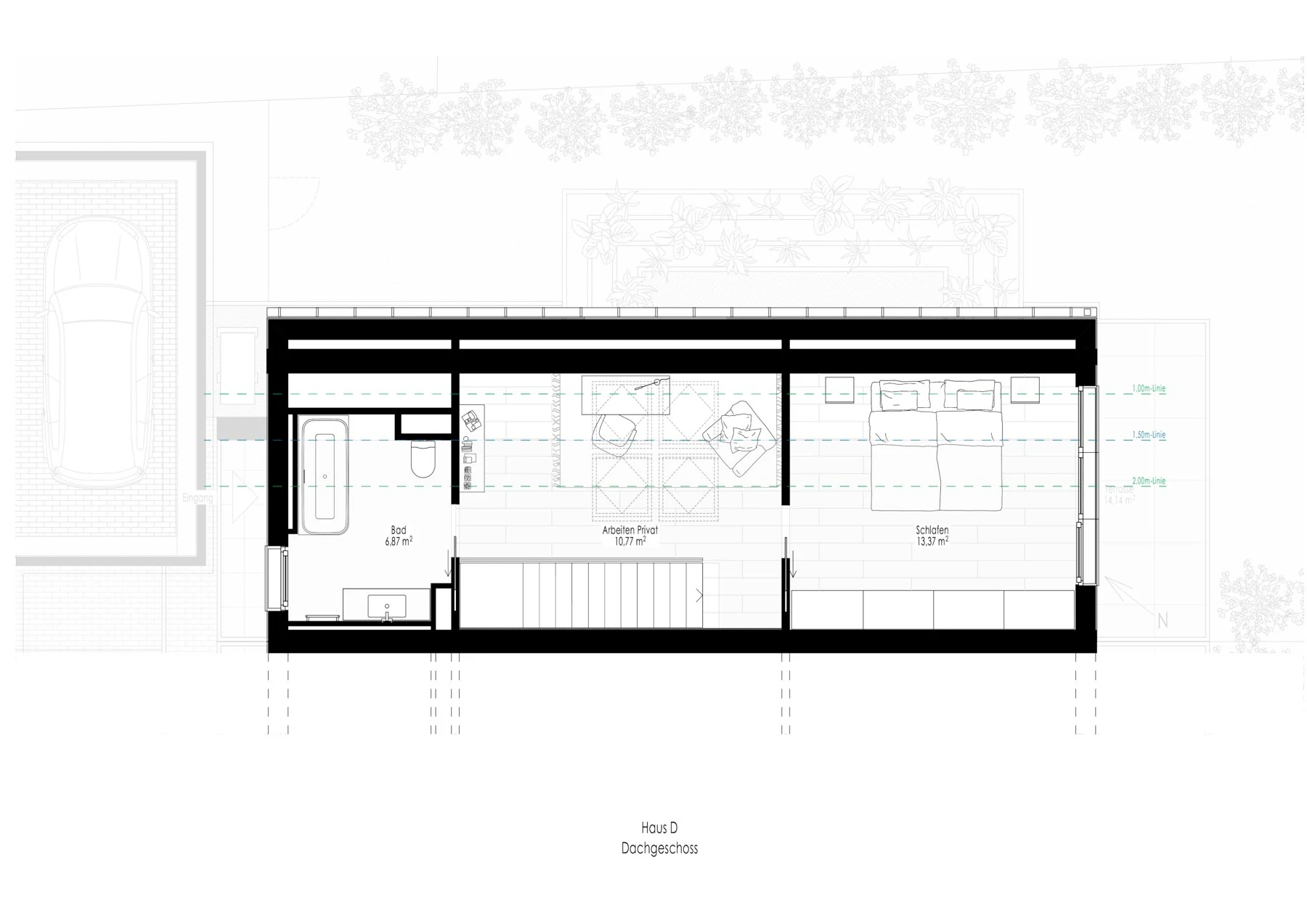 Grundriss Dachgeschoss Haus&nbsp;D